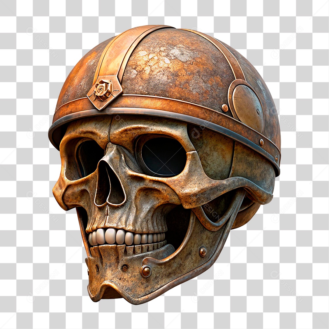 Caveira Motociclista PNG Transparente