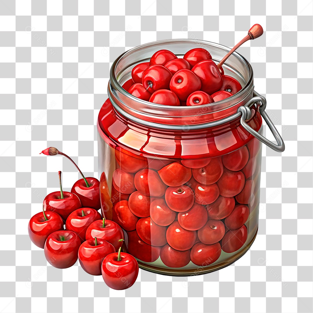 Pote de Cereja PNG Transparente