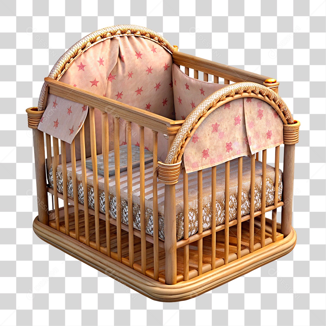 Berço de Madeira PNG Transparente