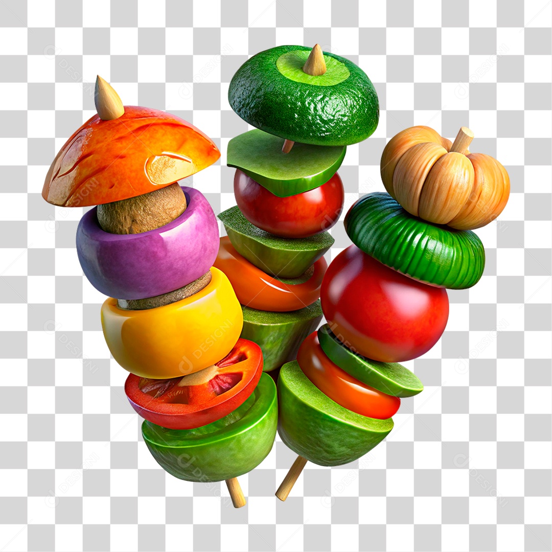Espetinho Vegetariano PNG Transparente