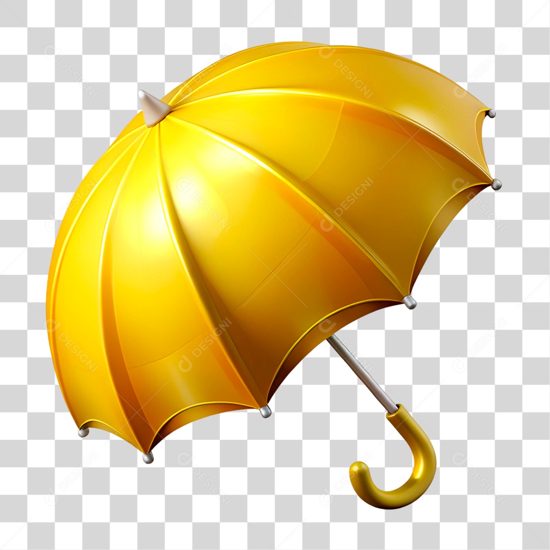 Sombrinha Amarela PNG Transparente