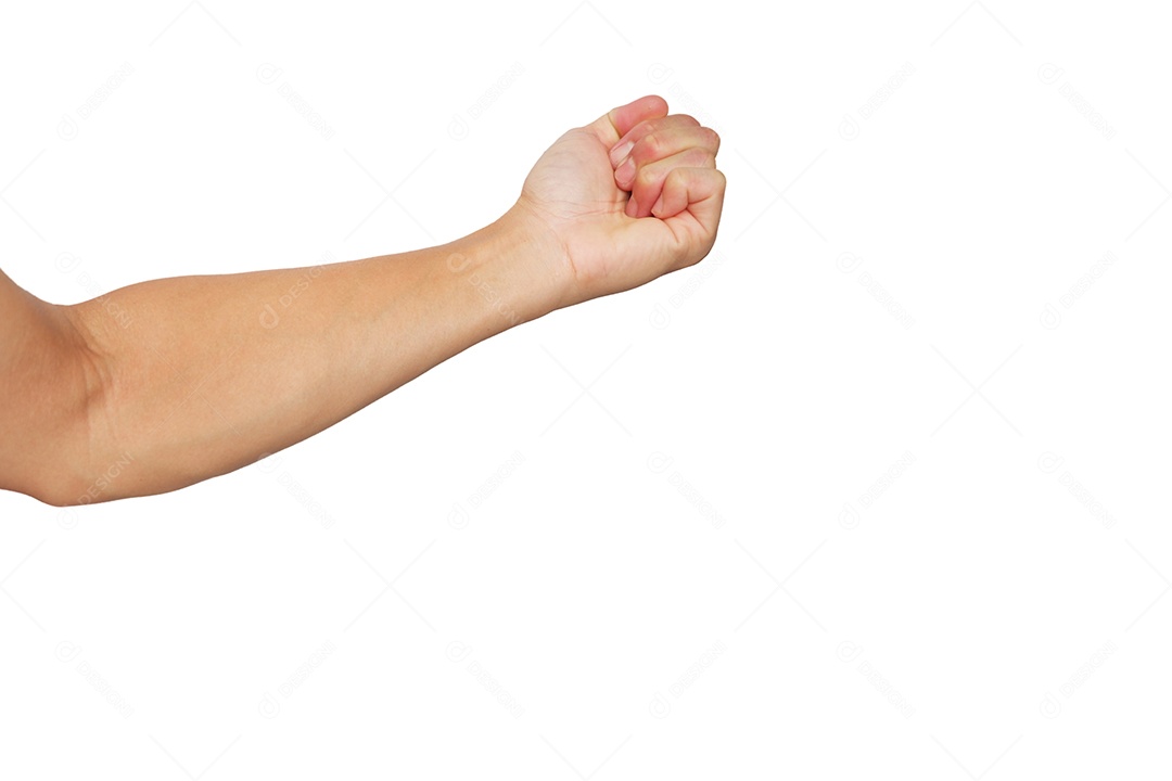 Cotovelo braço e músculos do homem asiático saudável em fundo branco