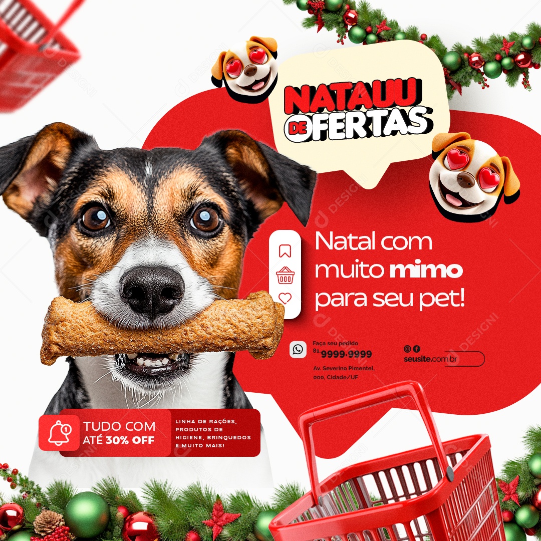 Natauu de Ofertas Pet Shop Social Media PSD Editável