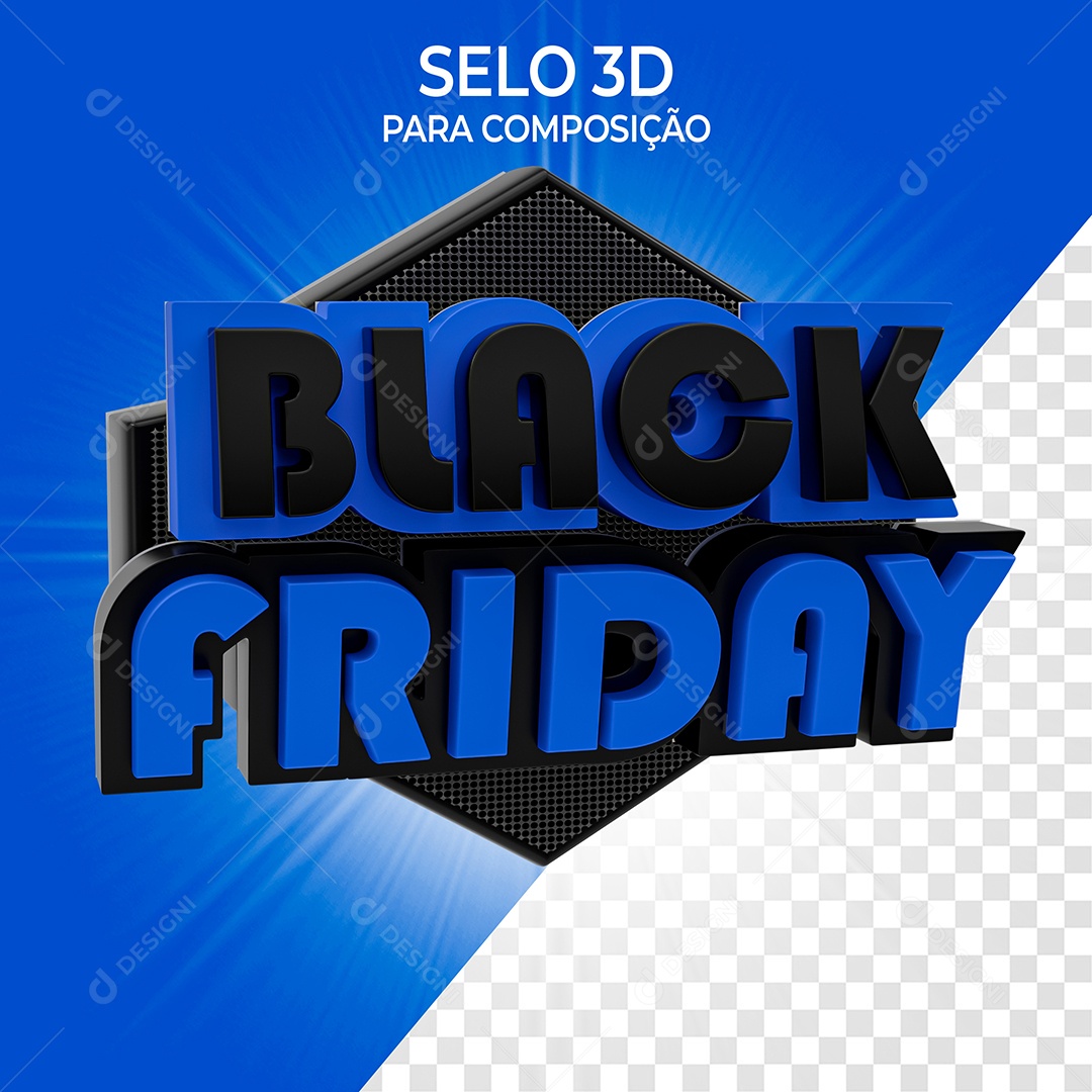 Black Friday Selo 3D Elemento Para Composição PSD