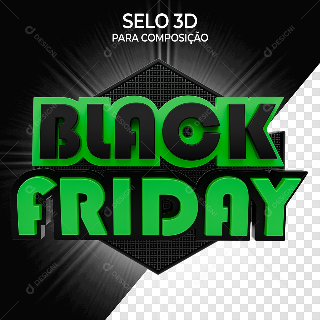 Black Friday Selo 3D Elemento Para Composição PSD