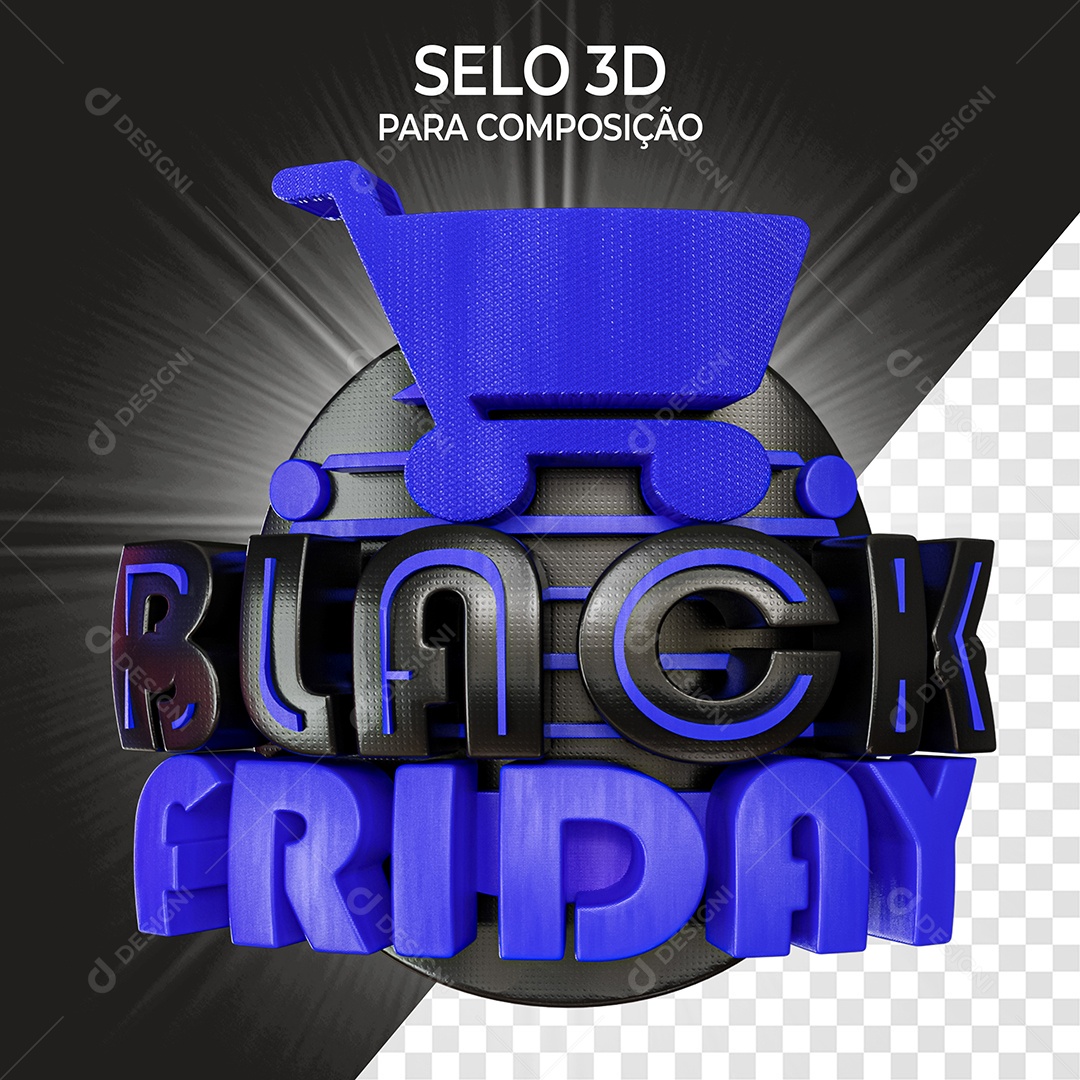Black Friday Selo 3D Elemento Para Composição PSD