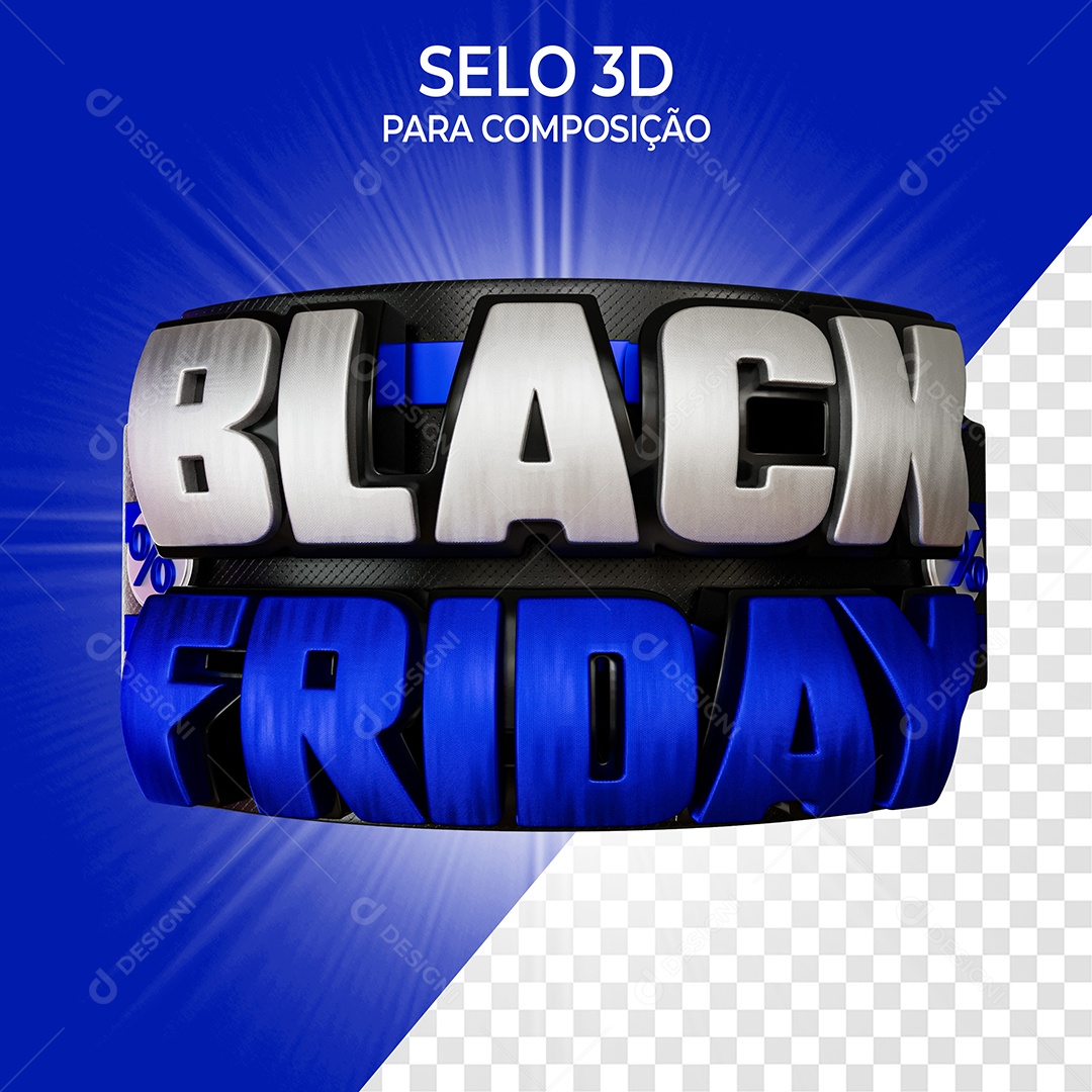 Black Friday Selo 3D Elemento Para Composição PSD