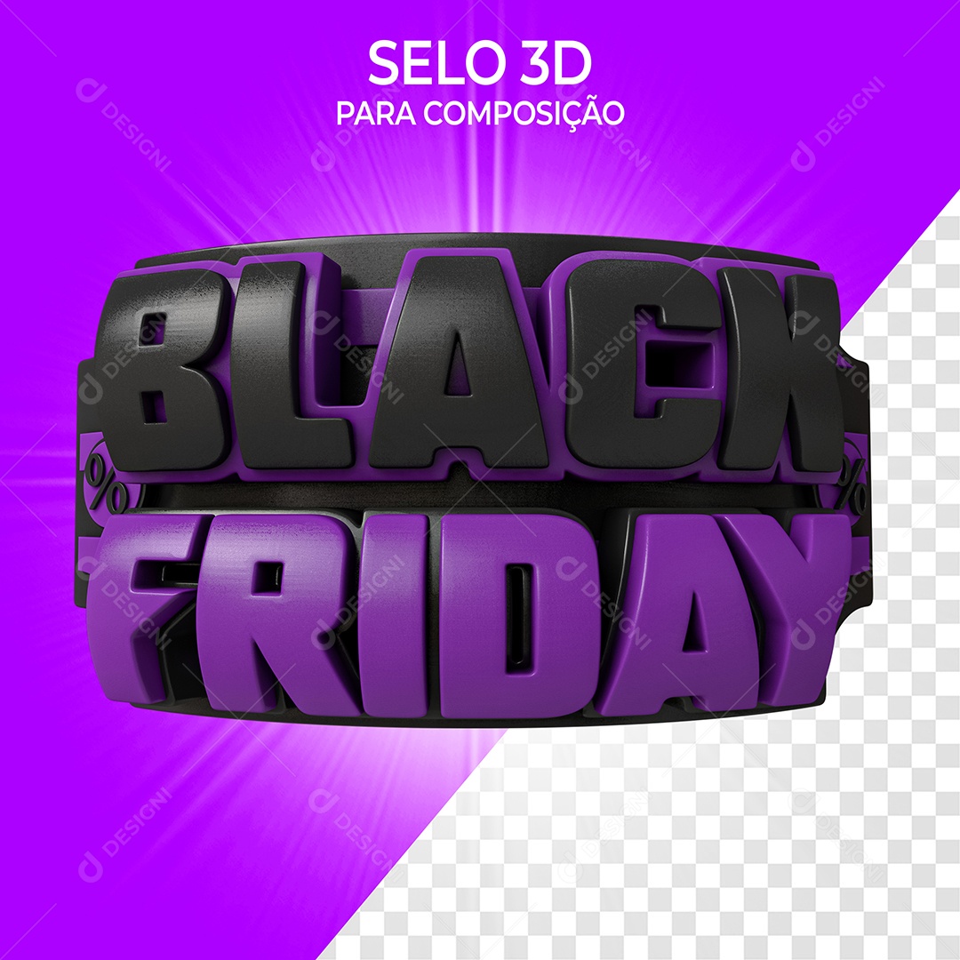 Black Friday Selo 3D Elemento Para Composição PSD