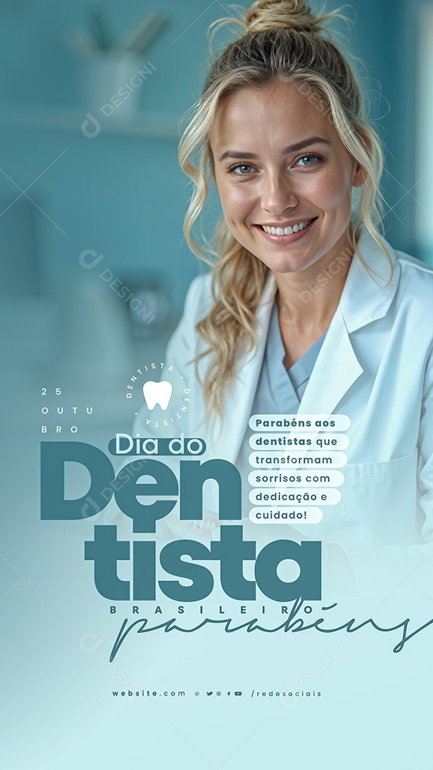 Story Dia do Dentista Brasileiro 25 de Outubro Social Media PSD Editável