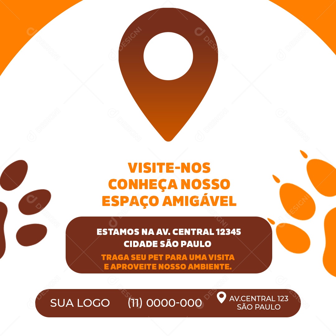 Petshop Visite-nós Conheça Nosso Espaço Amigável Social Media PSD Editável