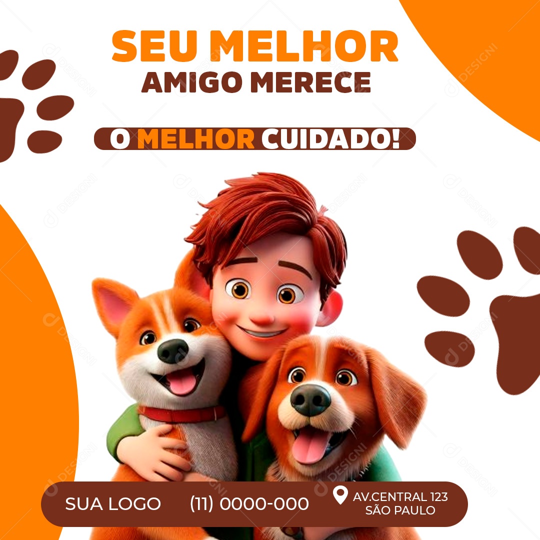 Petshop Seu Melhor Amigo Merece Social Media PSD Editável