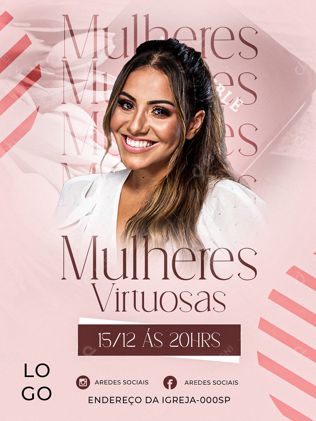 Culto De Mulheres Virtuosas Gospel Social Media PSD Editável