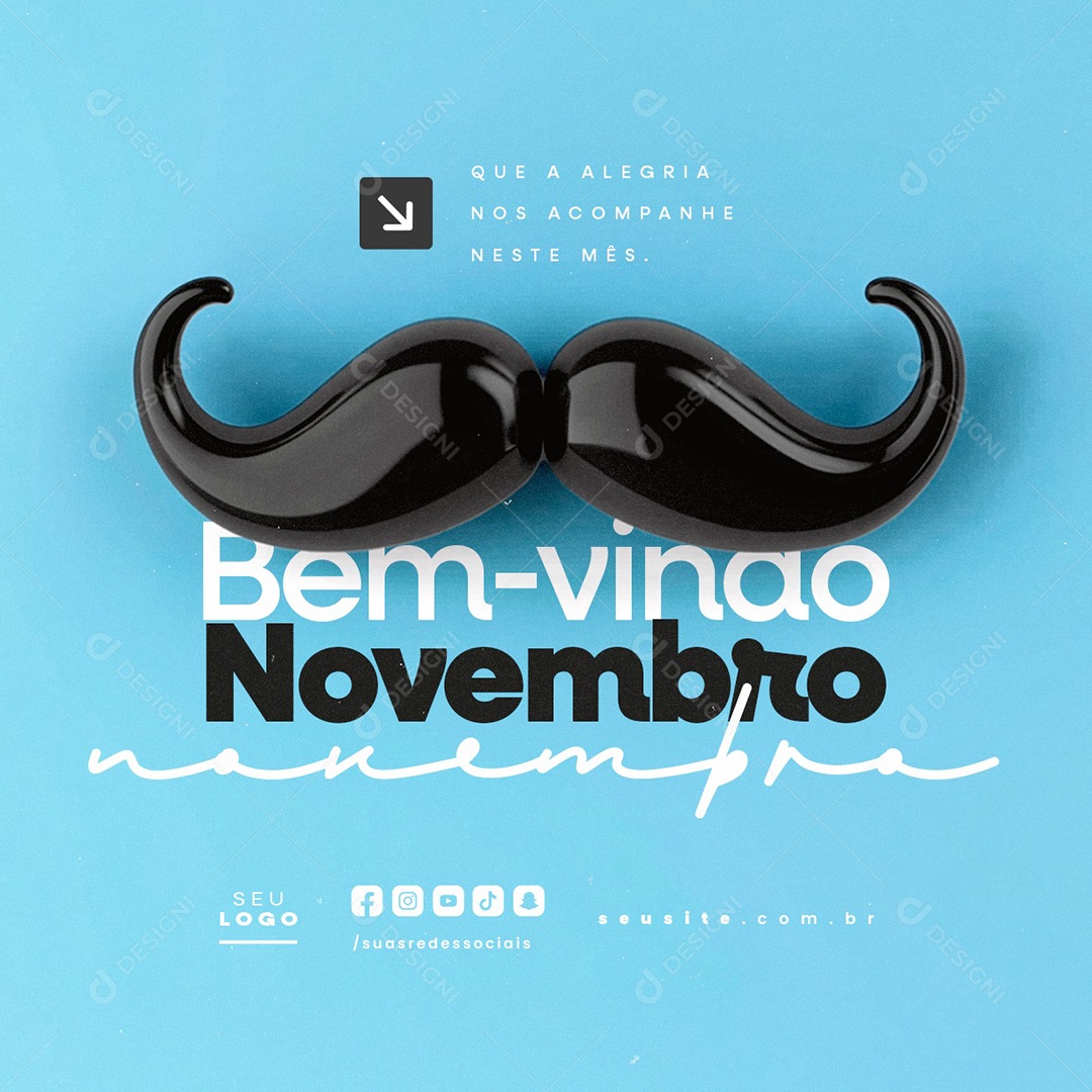 Bem Vindo Novembro Que a Alegria Nos Acompanhe Neste Mês Social Media PSD Editável