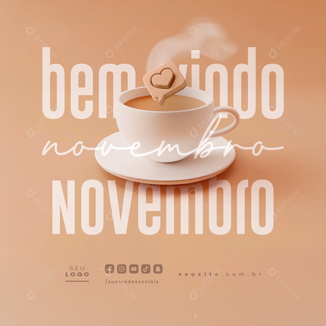 Bem Vindo Novembro Social Media PSD Editável