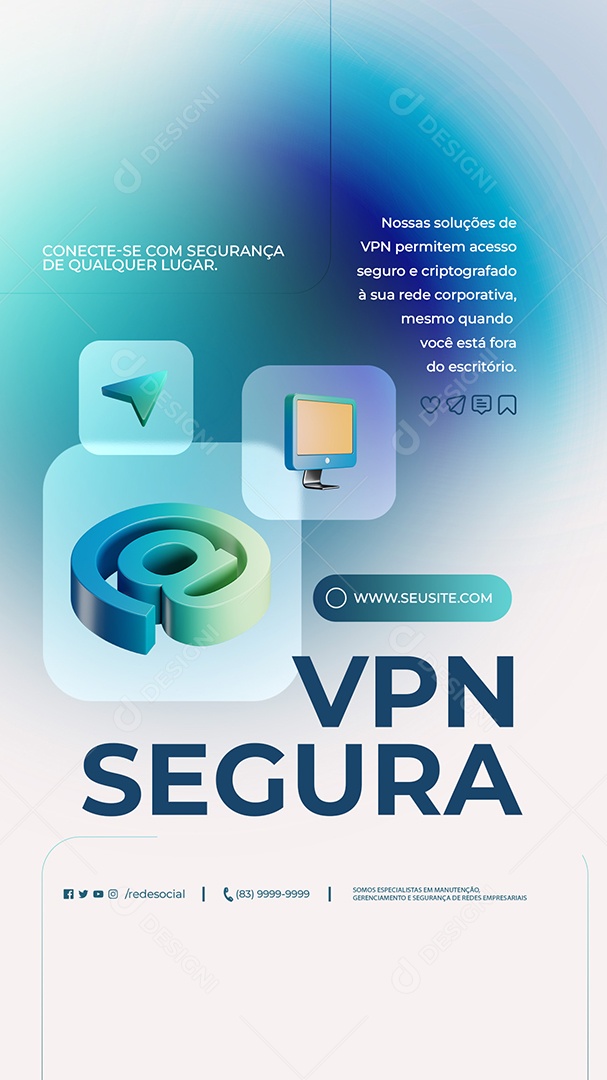 Story VPN Segura Conecte-se com Segurança Social Media PSD Editável