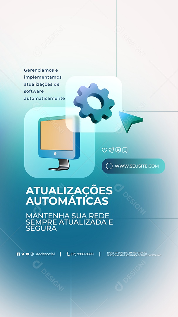 Story Mantenha sua Rede Sempre Atualizada e Segura Social Media PSD Editável