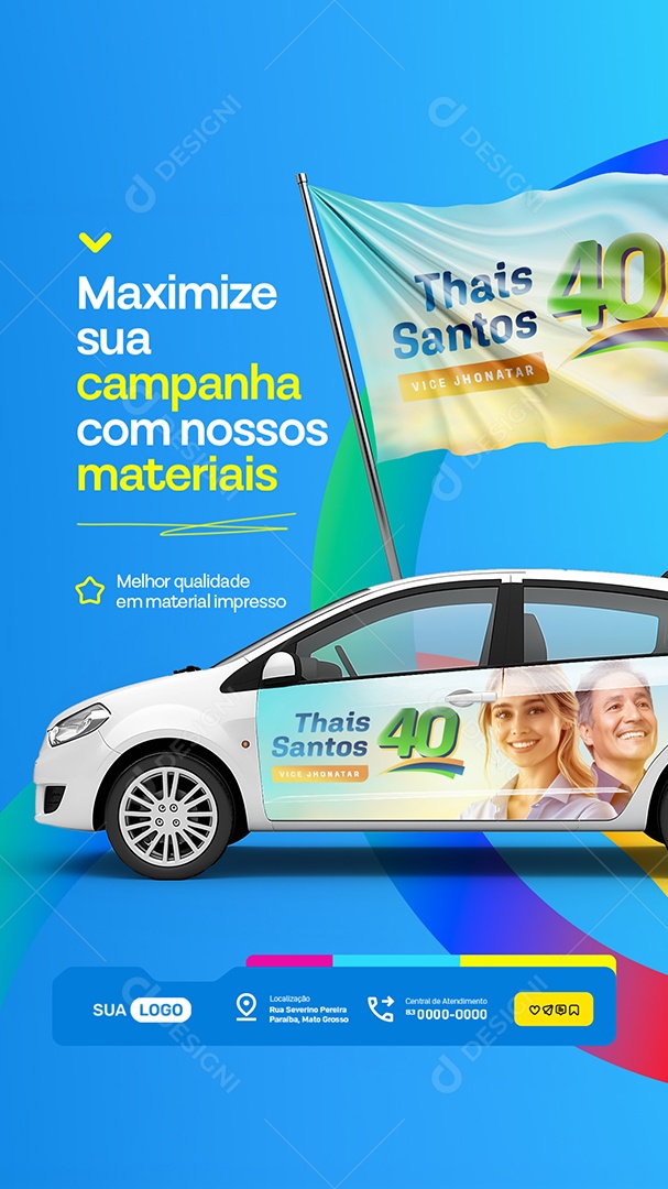Story Gráfica Maximize sua Campanha Com Nossos Materiais Social Media PSD Editável