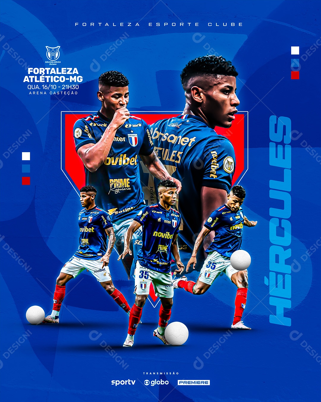 Futebol Brasileirão Fortaleza X Atlético Mineiro Social Media PSD Editável