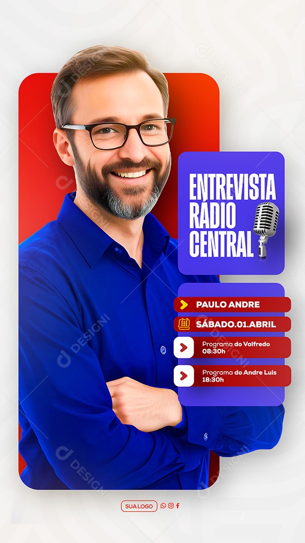 Story Entrevista Social Media PSD Editável