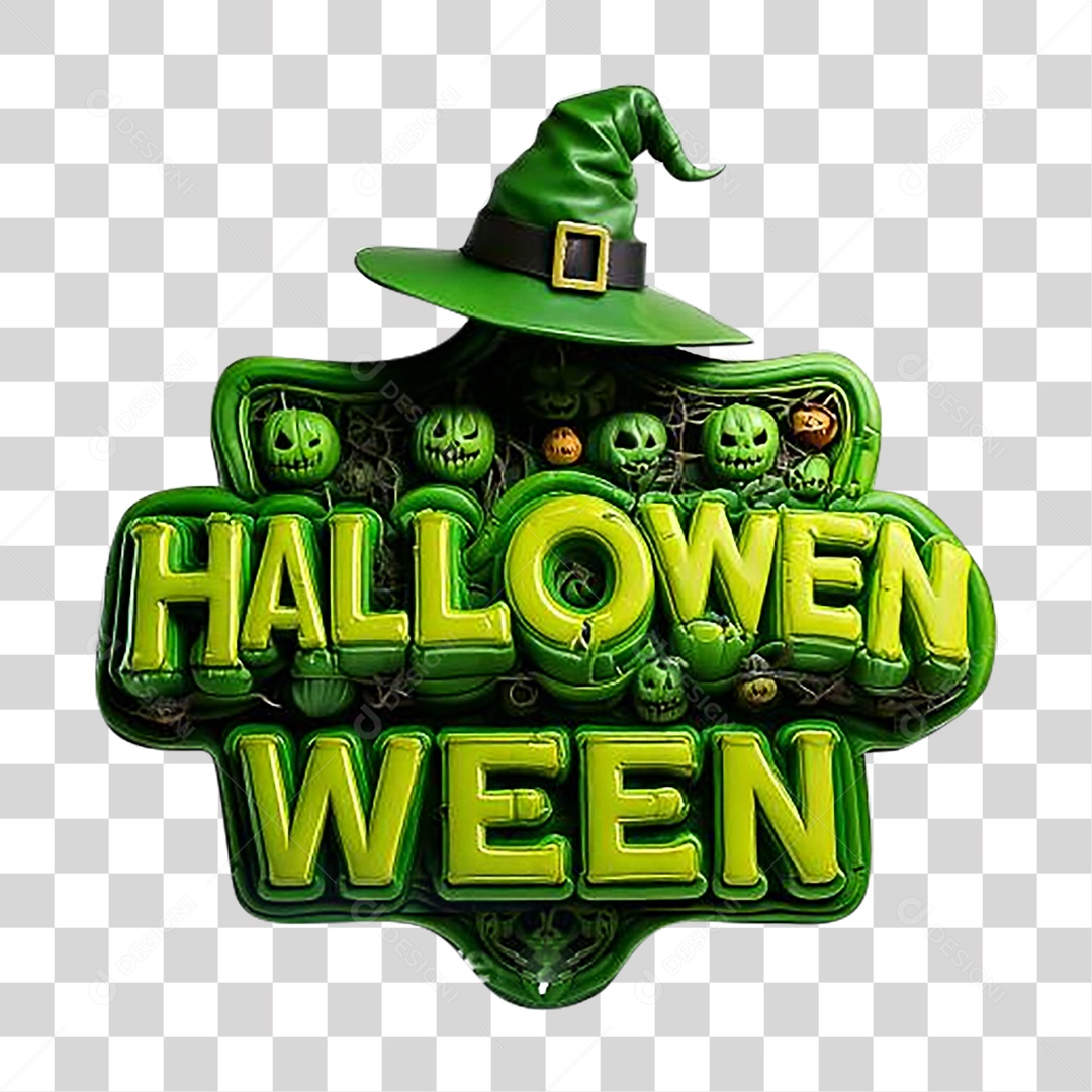 Selo 3D Halloween PNG Transparente