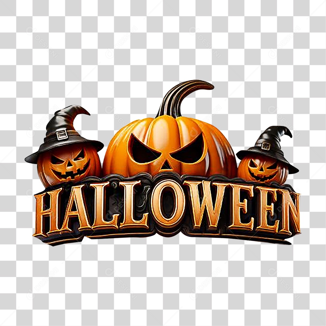 Selo 3D Halloween PNG Transparente