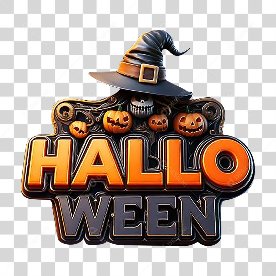 Selo 3D Halloween PNG Transparente
