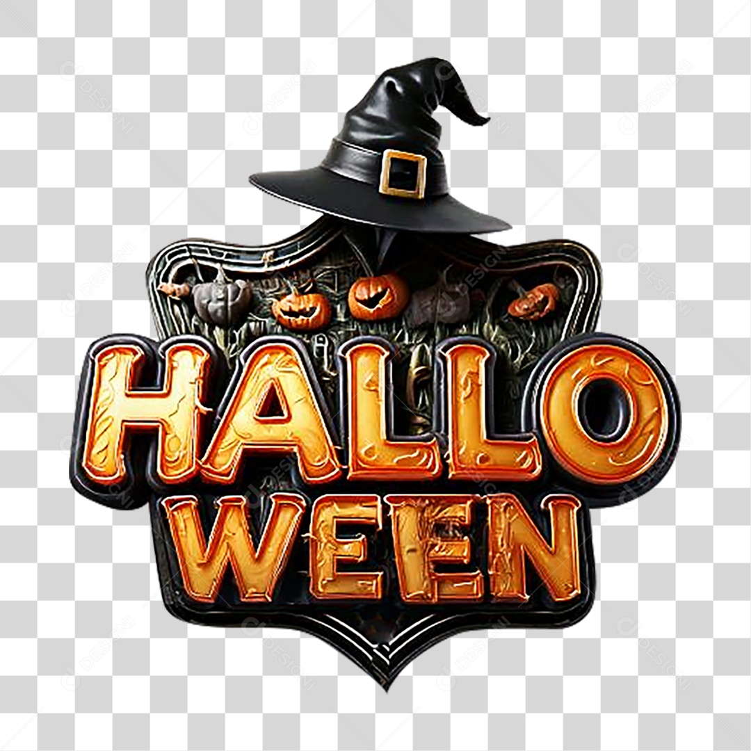 Selo 3D Halloween PNG Transparente