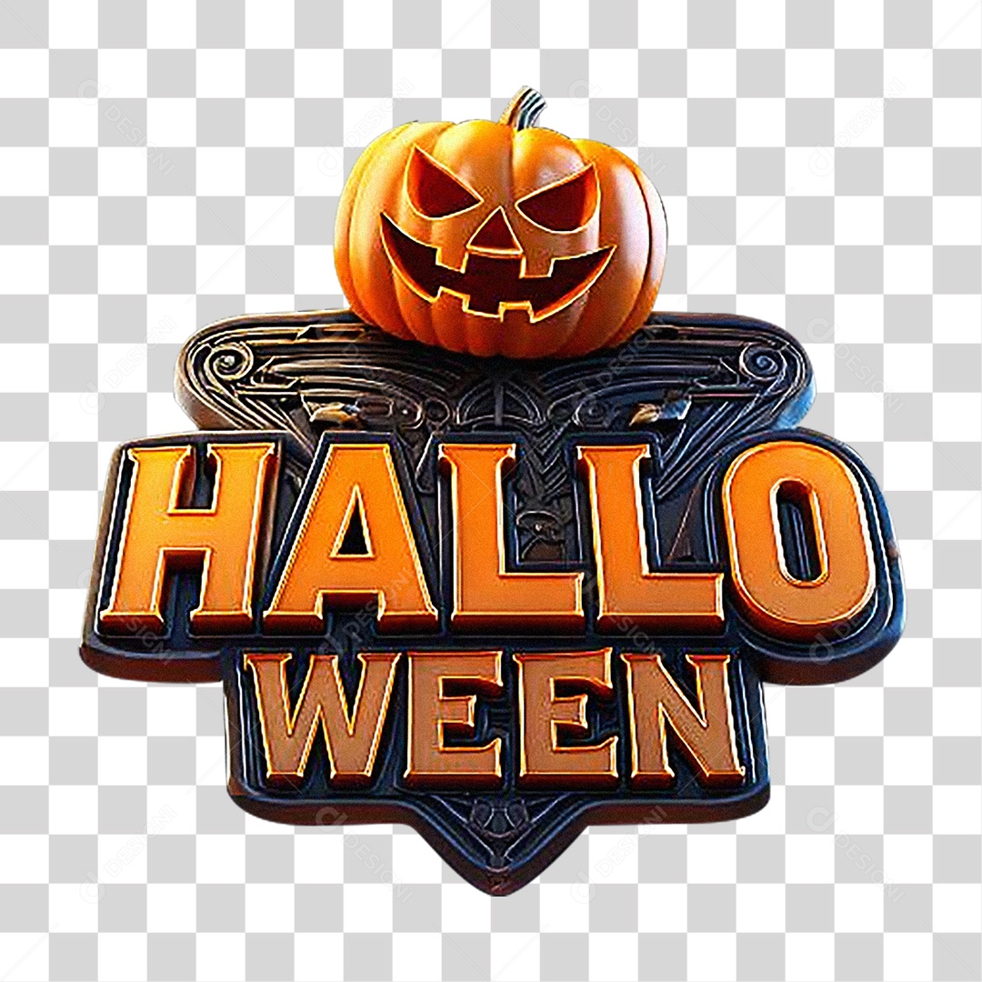 Selo 3D Halloween PNG Transparente