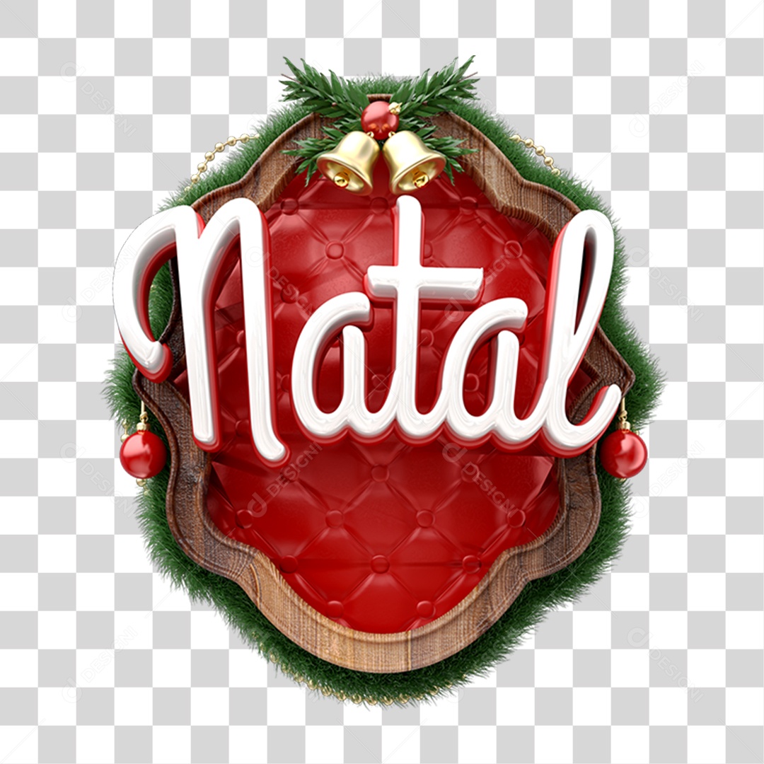 Natal Selo 3D para Composição PNG Transparente