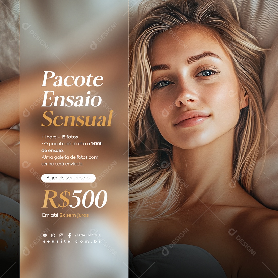 Orçamento Fotografia Pacote Ensaio Sensual Social Media PSD Editável
