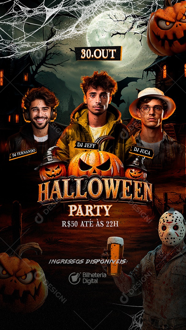 Story Flyer Shows Halloween Social Media PSD Editável