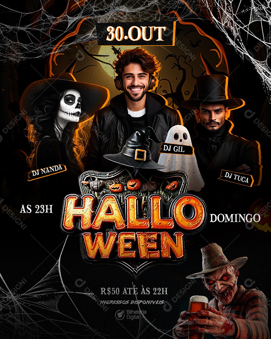 Story Flyer Halloween Shows Social Media PSD Editável