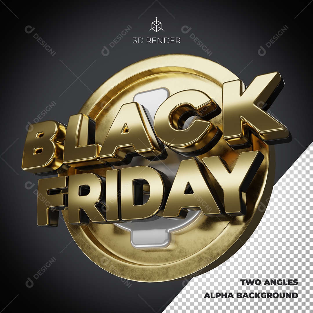 Black Friday Selo 3D para Composição PSD