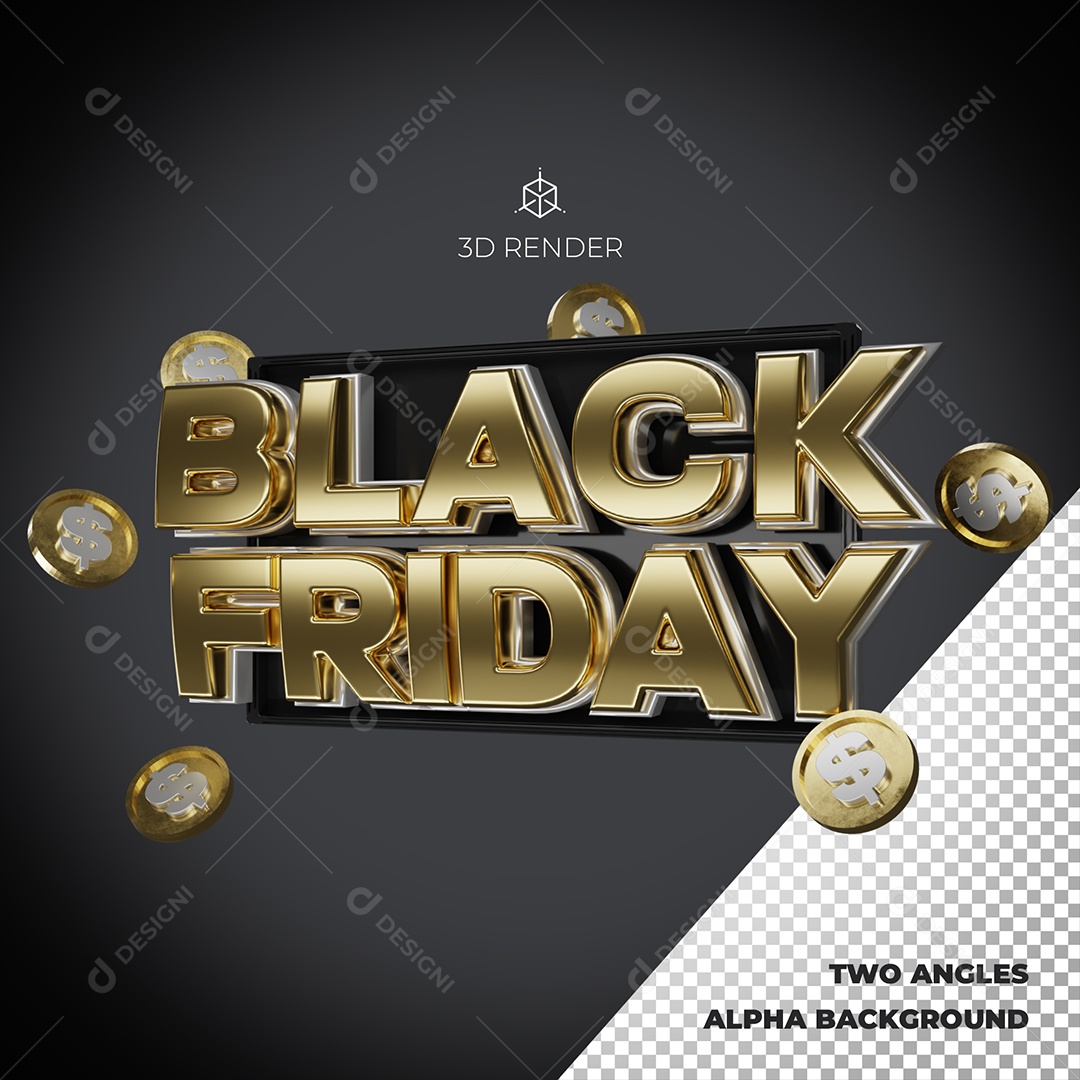 Black Friday Selo 3D Para Composição PSD