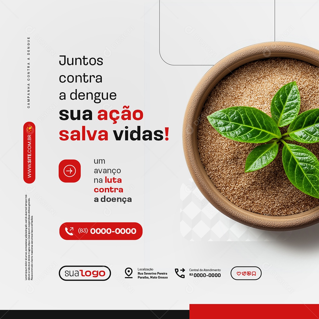 Dengue Juntos Contra a Dengue sua Ação Salva Vidas Social Media PSD Editável