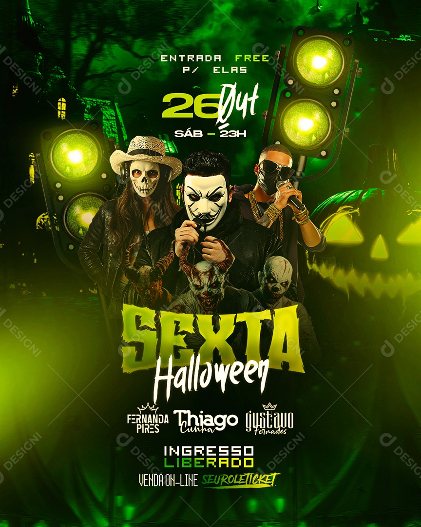 Flyer Sexta Halloween Social Media PSD Editável