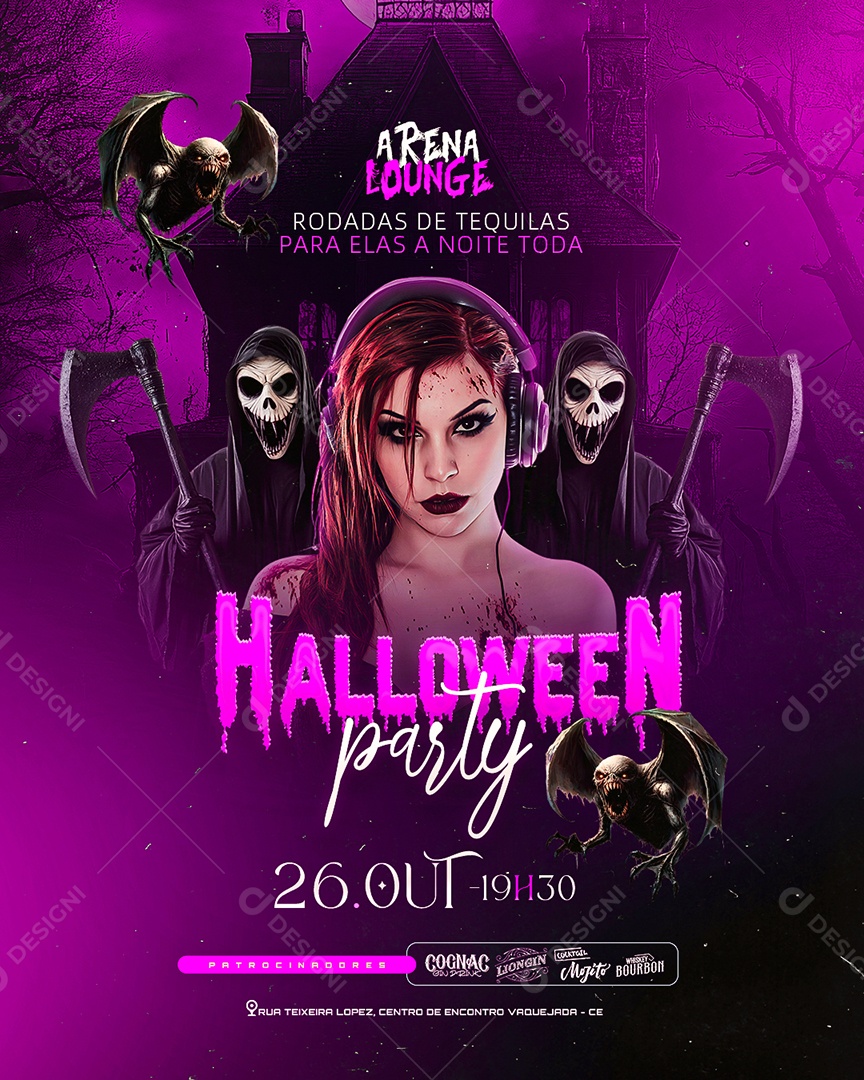 Flyer Halloween Party Social Media PSD Editável