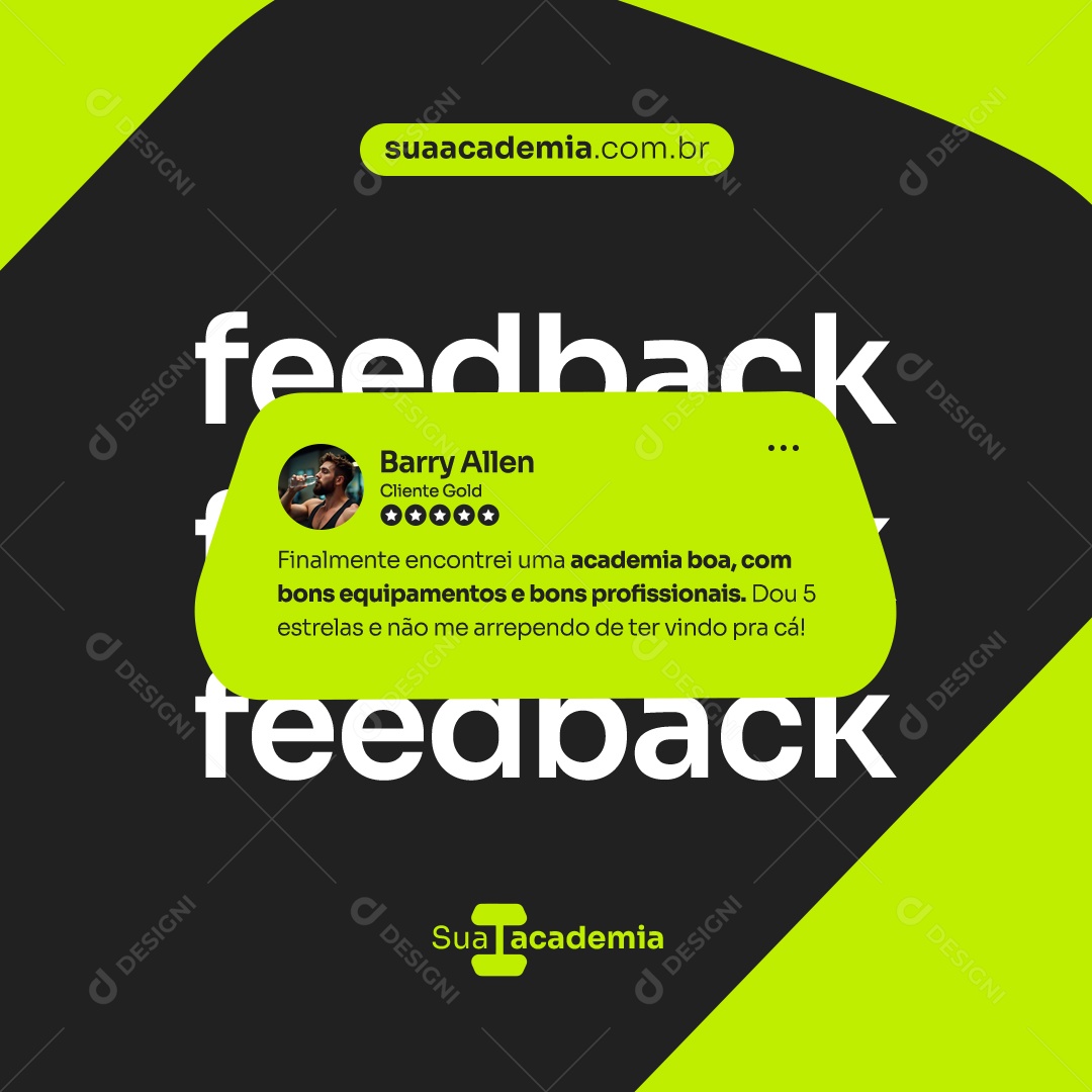 Academia Feedback Social Media PSD Editável