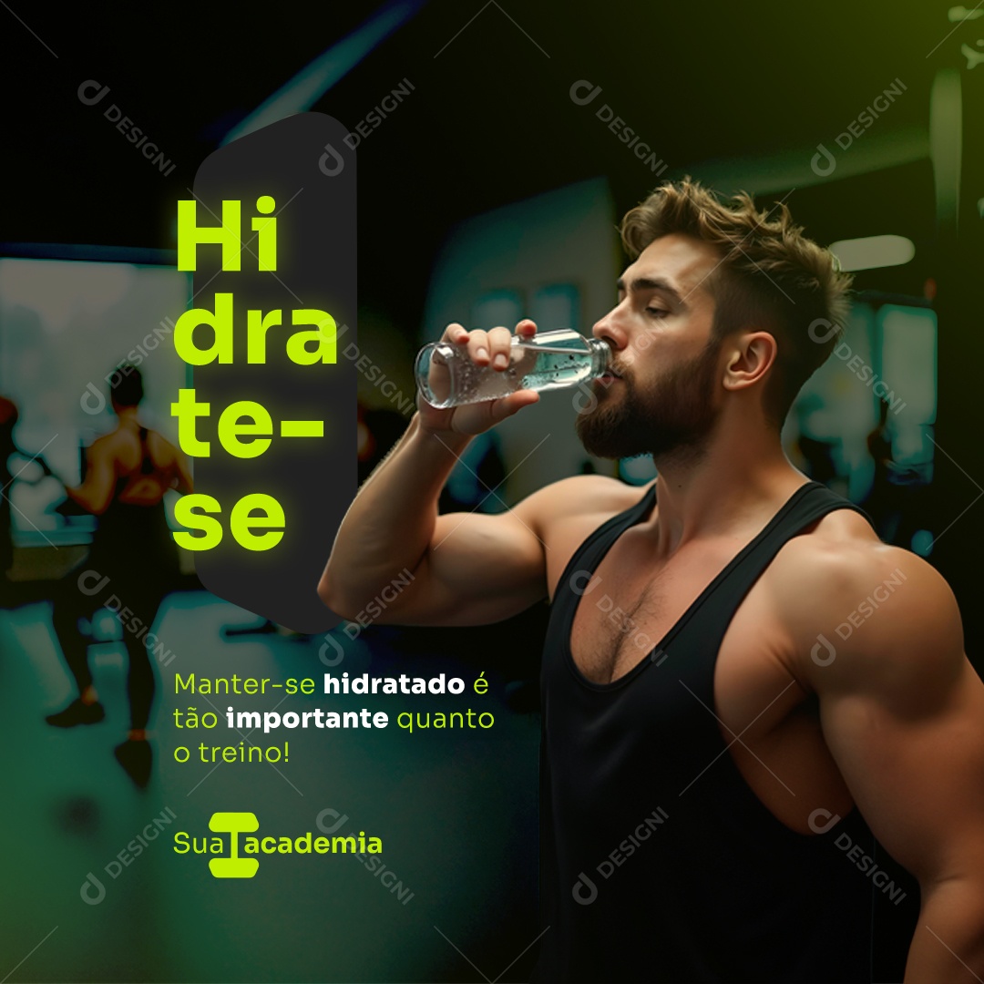 Academia Hidrate-se Social Media PSD Editável