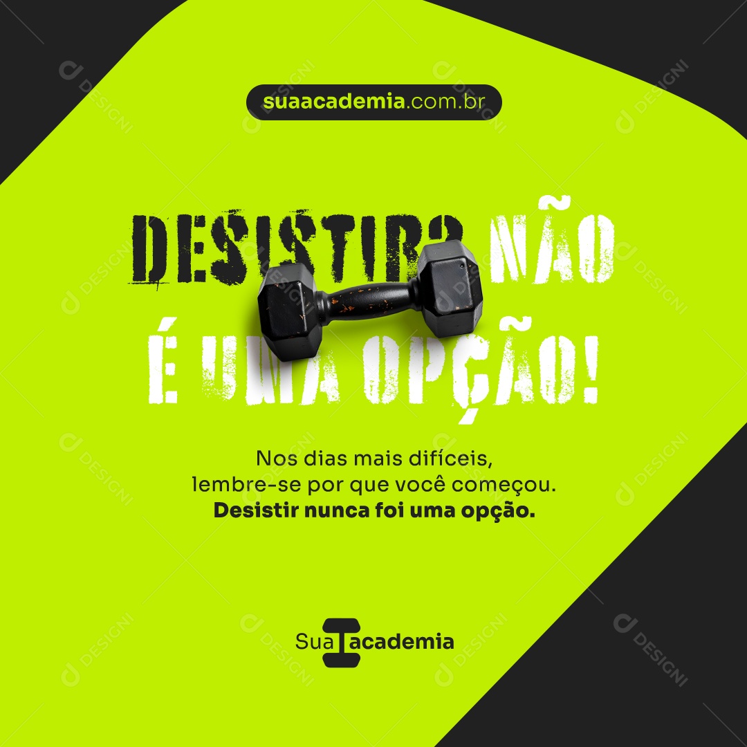 Academia Desidratação Não é Uma Opção Social Media PSD Editável