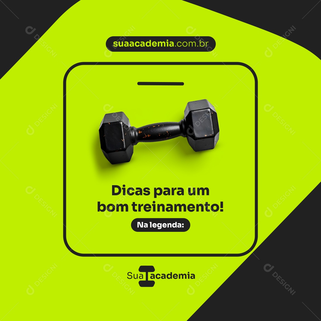 Academia Dicas Para Um Bom Treinamento Social Media PSD Editável
