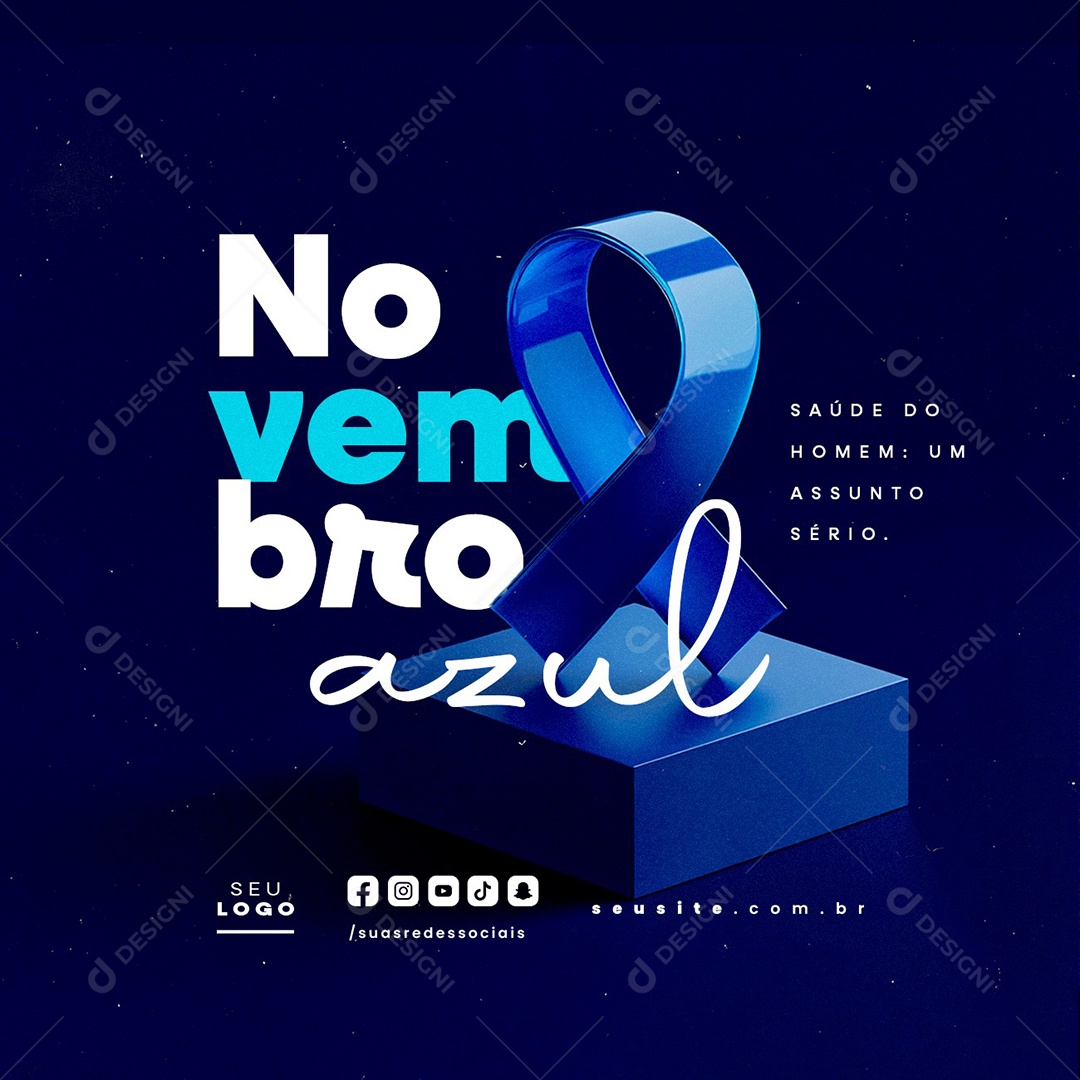 Novembro Azul Saúde do Homem Um Assunto Sério Social Media PSD Editável