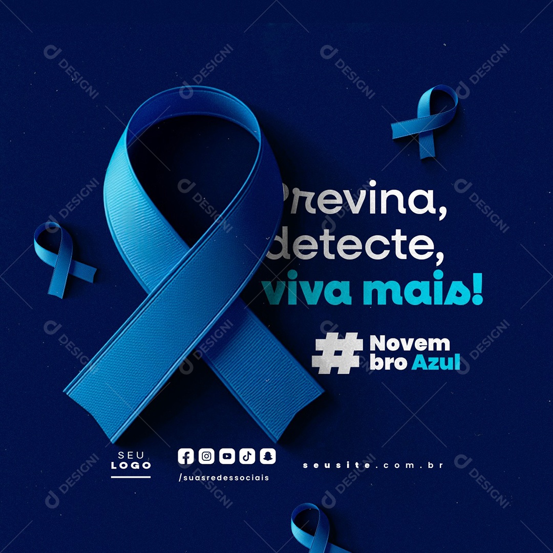 Novembro Azul Previna Detecte Viva Mais Social Media PSD Editável