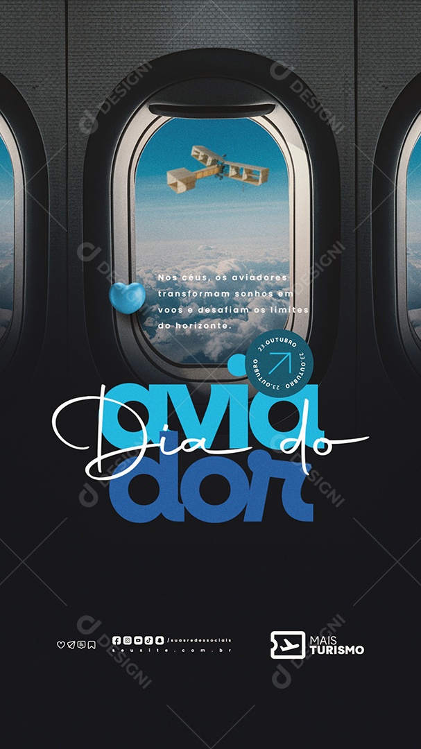 Story Dia do Aviador 23 de Outubro Social Media PSD Editável