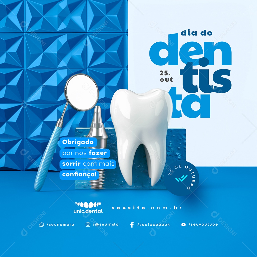 Dia do Dentista 25 de Outubro Social  Media PSD Editável