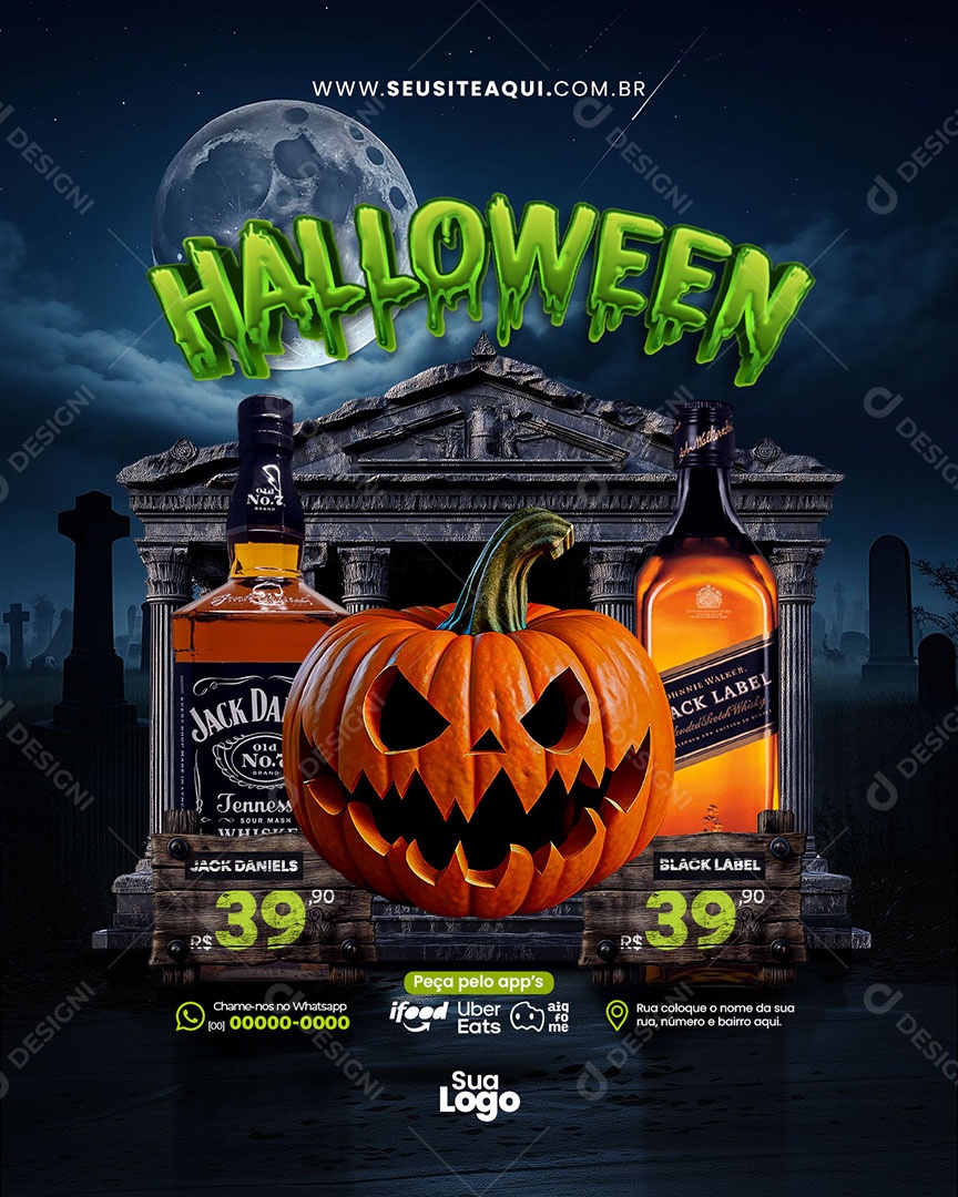 Halloween Cervejaria Social Media PSD Editável