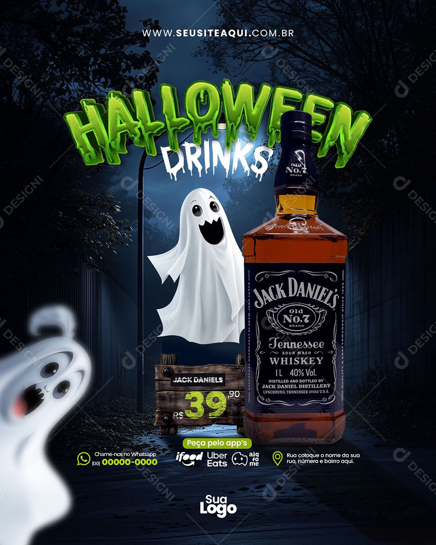 Halloween Cervejaria Social Media PSD Editável