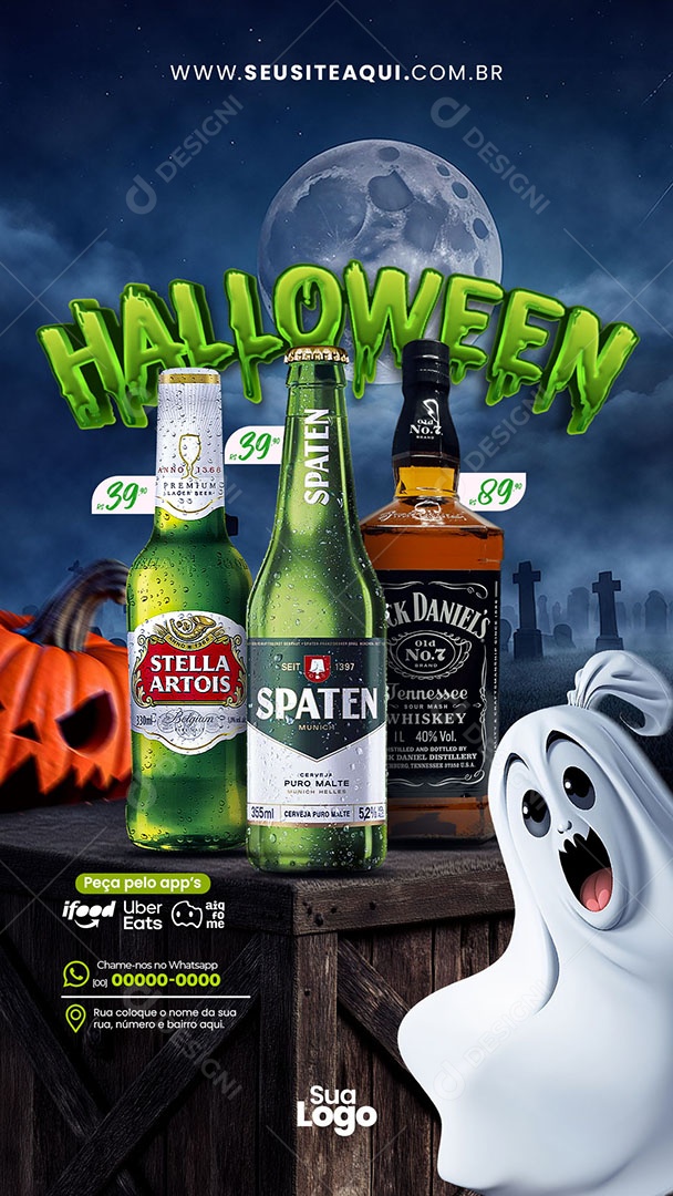 Story Halloween Cervejaria Social Media PSD Editável