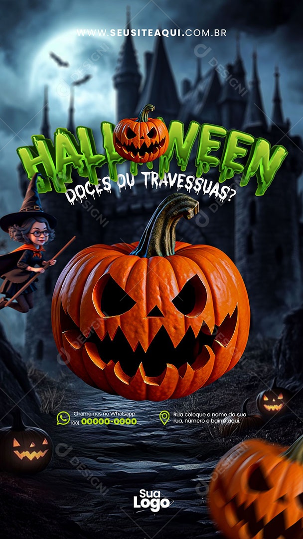 Story Dia das Bruxas Halloween Social Media PSD Editável