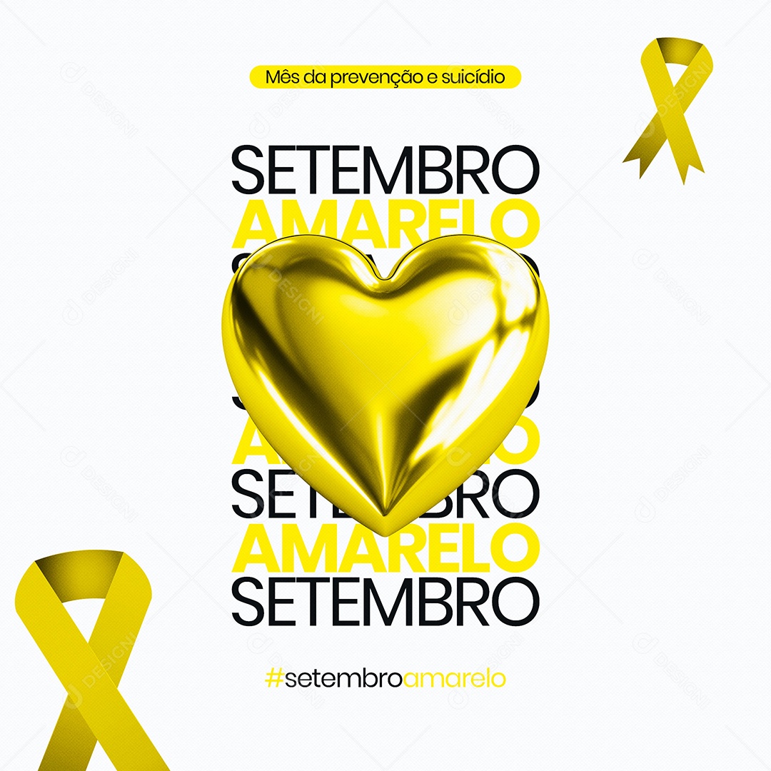 Setembro Amarelo Mês de Prevenção ao Suicídio Social Media PSD Editável